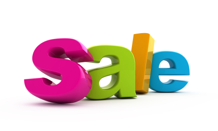 Sale word single from three-dimensional letters.